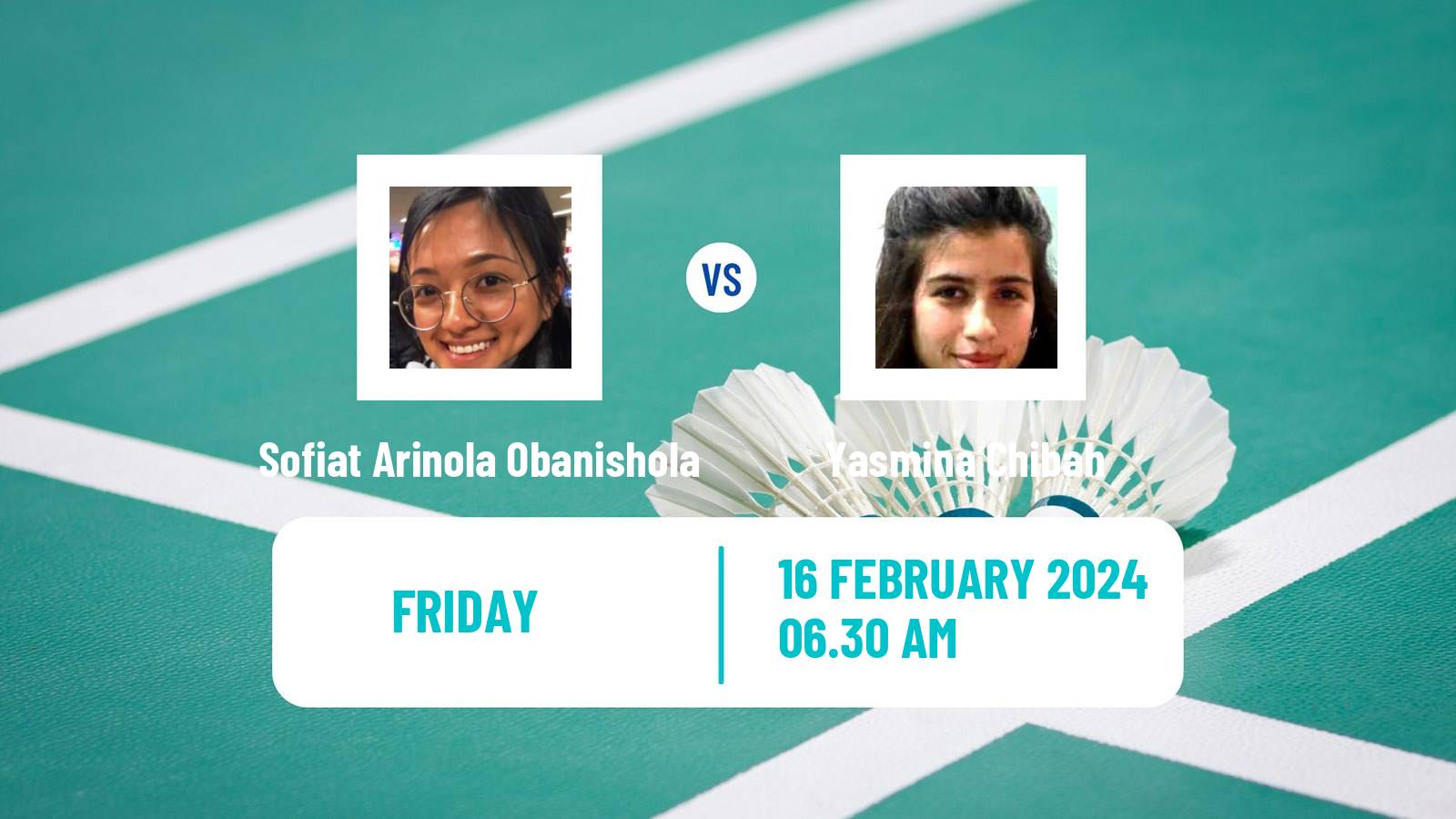 Badminton BWF Africa Championships Women Sofiat Arinola Obanishola - Yasmina Chibah