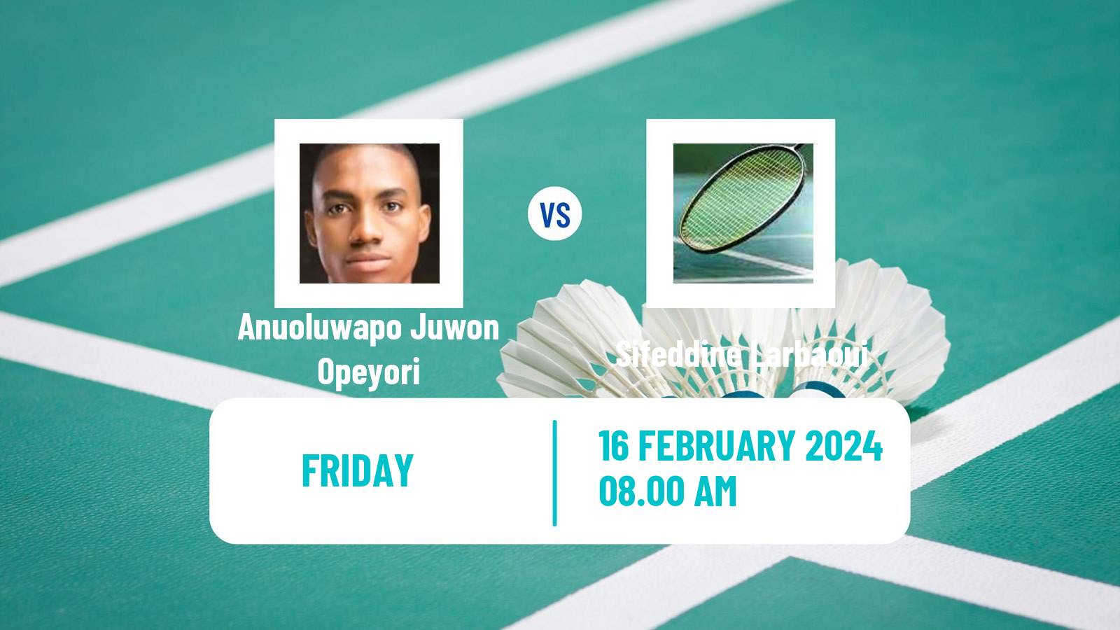 Badminton BWF Africa Championships Men Anuoluwapo Juwon Opeyori - Sifeddine Larbaoui