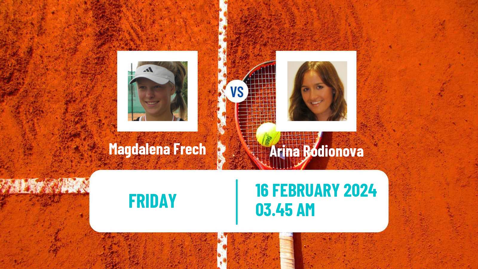 Tennis WTA Dubai Magdalena Frech - Arina Rodionova