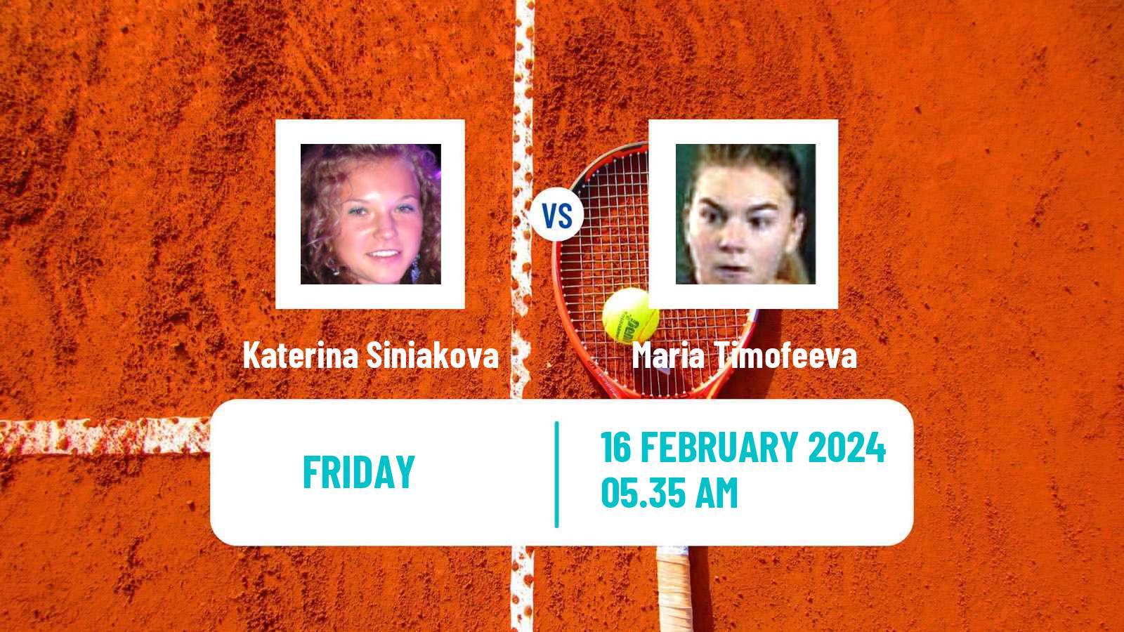Tennis WTA Dubai Katerina Siniakova - Maria Timofeeva