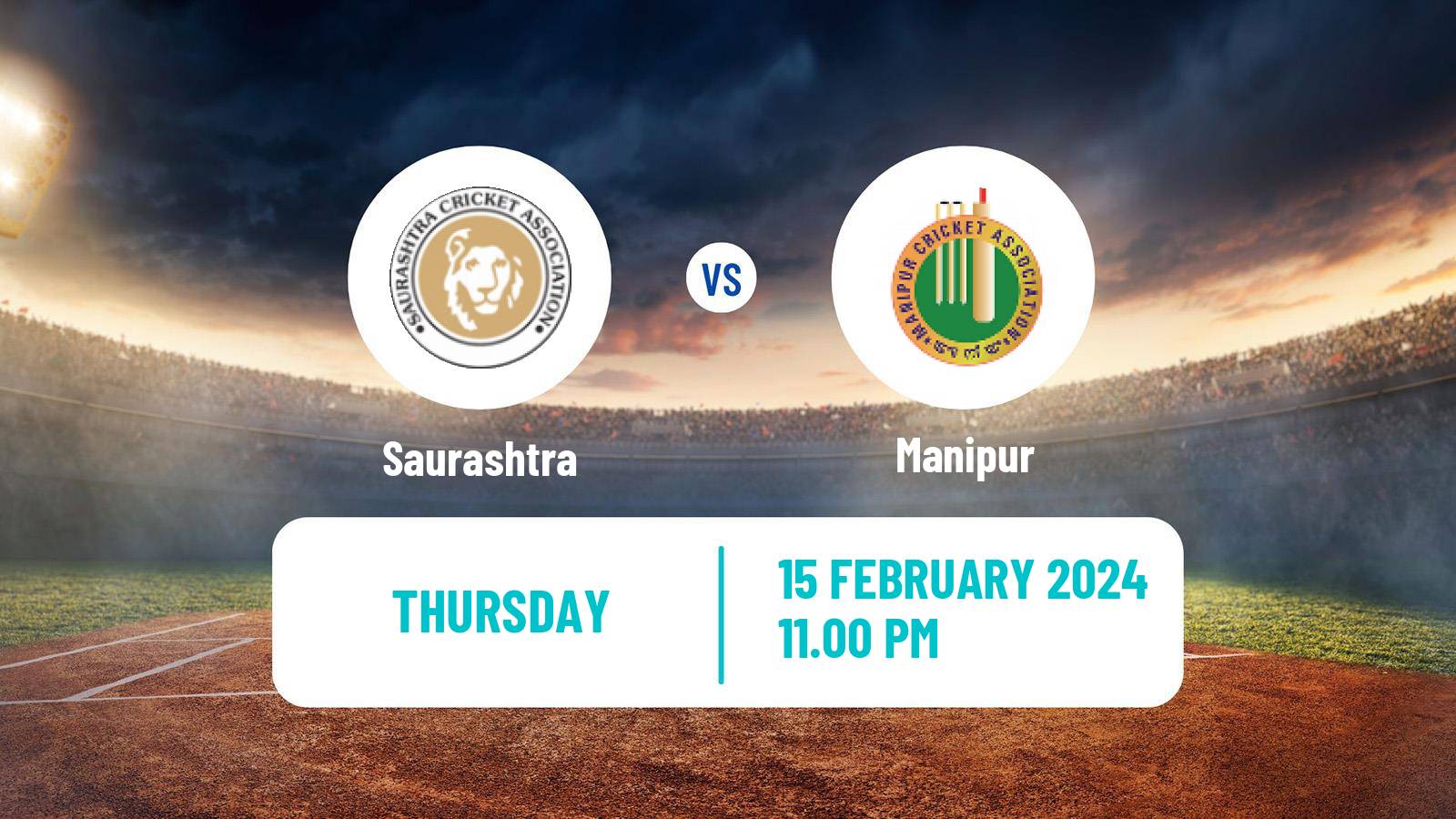 Cricket Ranji Trophy Saurashtra - Manipur