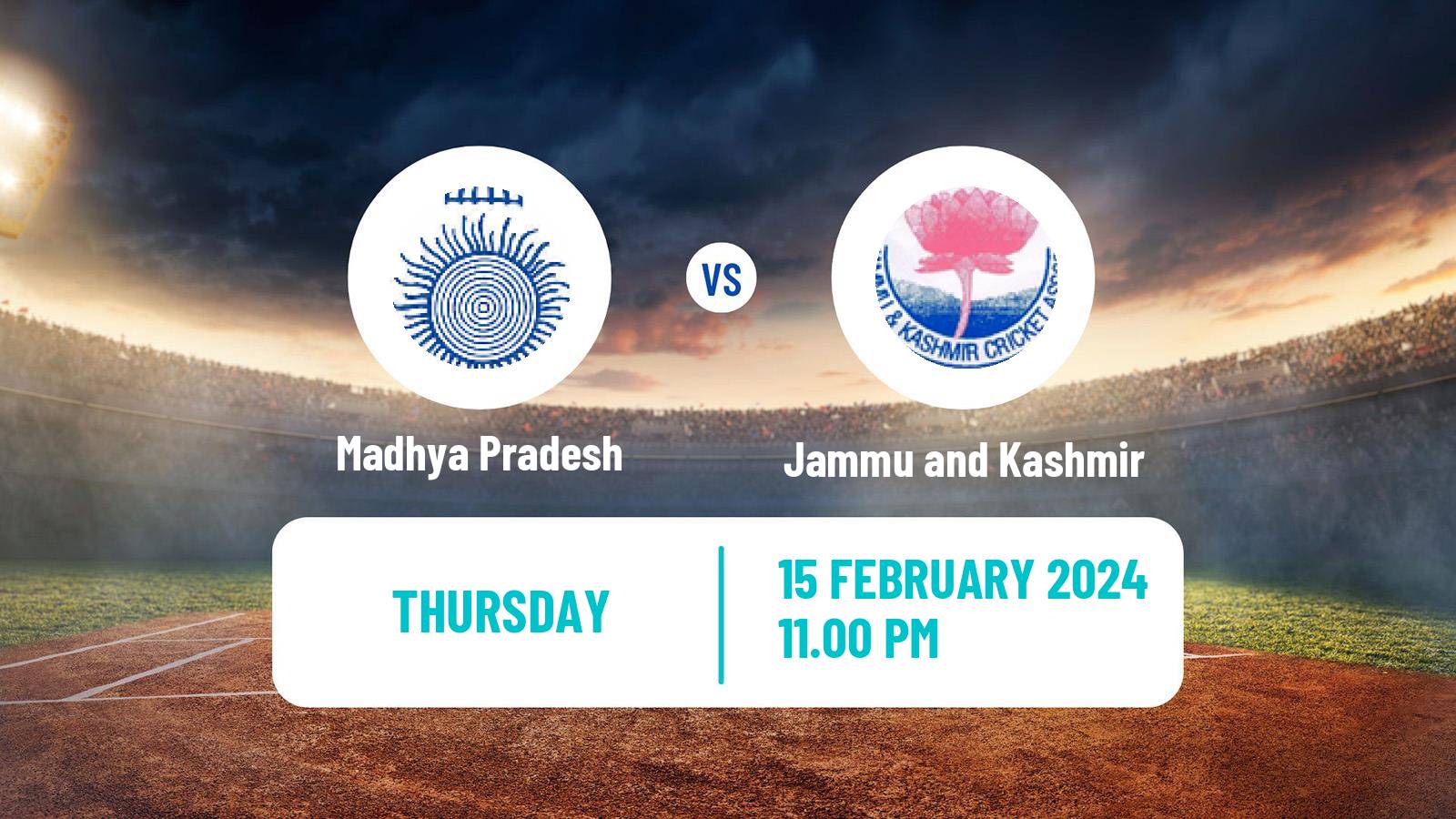 Cricket Ranji Trophy Madhya Pradesh - Jammu and Kashmir