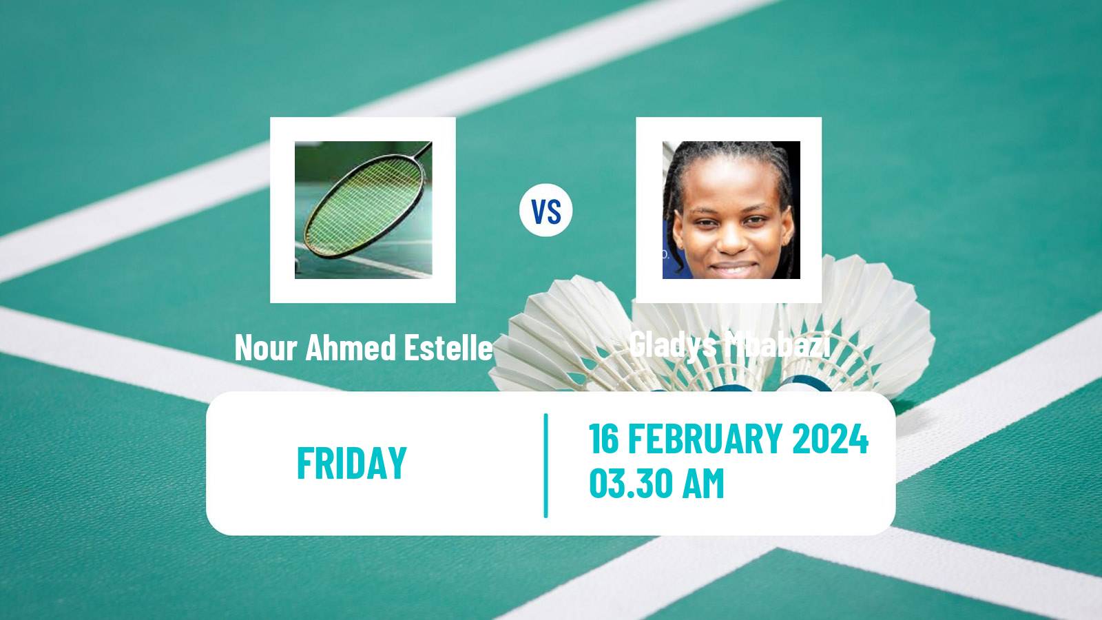 Badminton BWF Africa Championships Women Nour Ahmed Estelle - Gladys Mbabazi