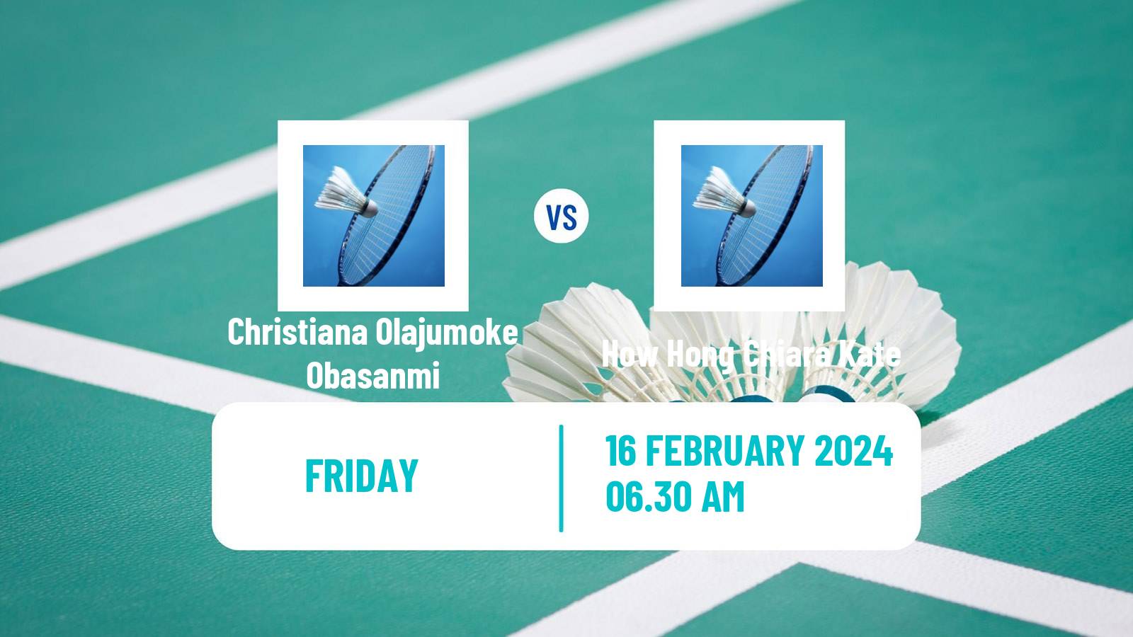 Badminton BWF Africa Championships Women Christiana Olajumoke Obasanmi - How Hong Chiara Kate