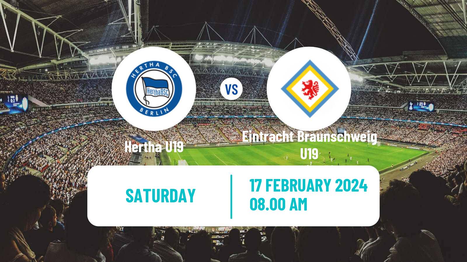 Soccer German Junioren Bundesliga North Hertha U19 - Eintracht Braunschweig U19