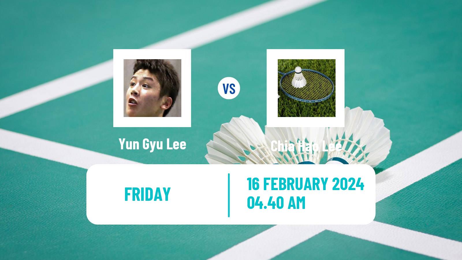 Badminton BWF Asia Championships Teams Men Yun Gyu Lee - Chia Hao Lee
