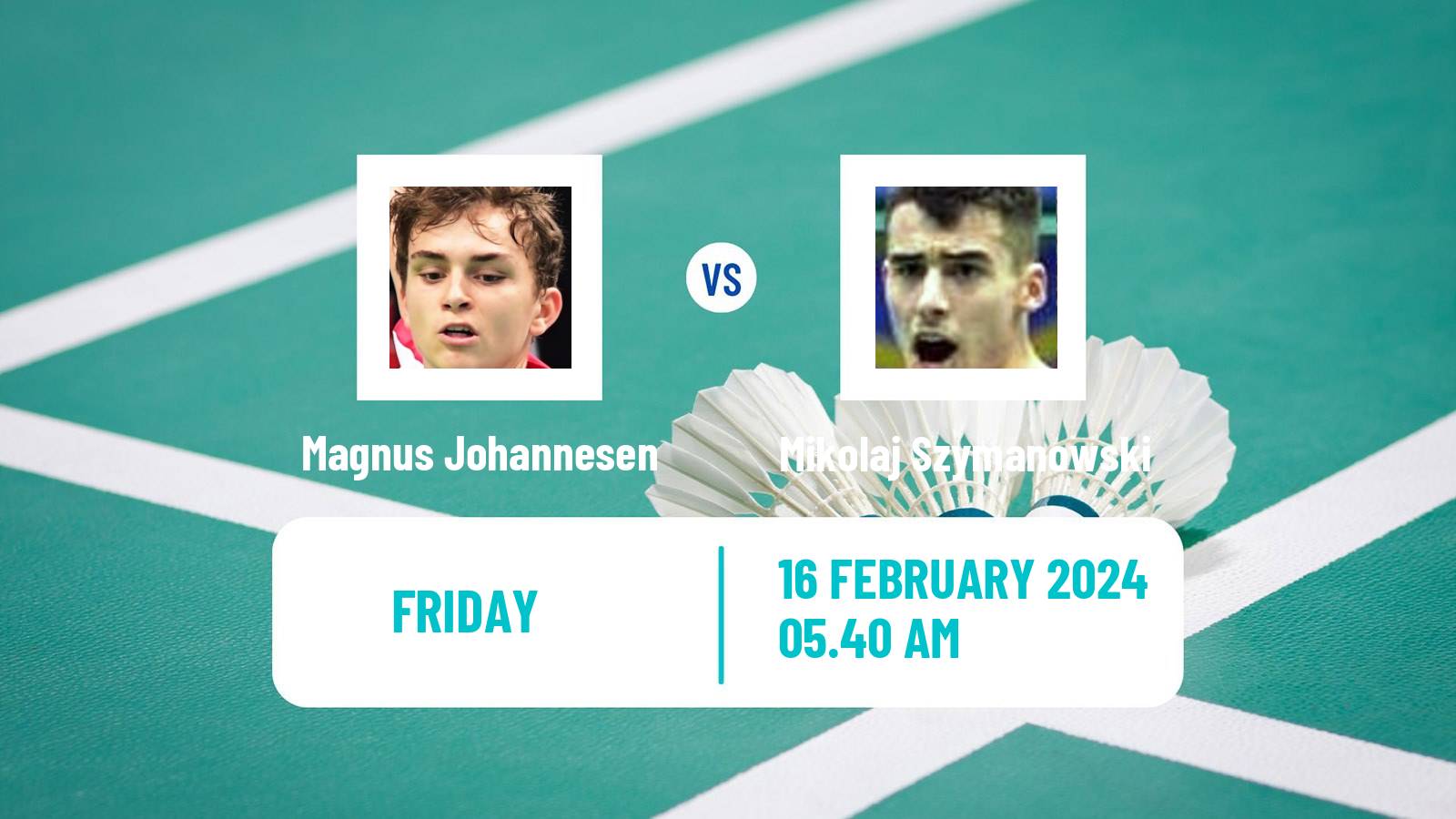 Badminton BWF European Championships Teams Men Magnus Johannesen - Mikolaj Szymanowski