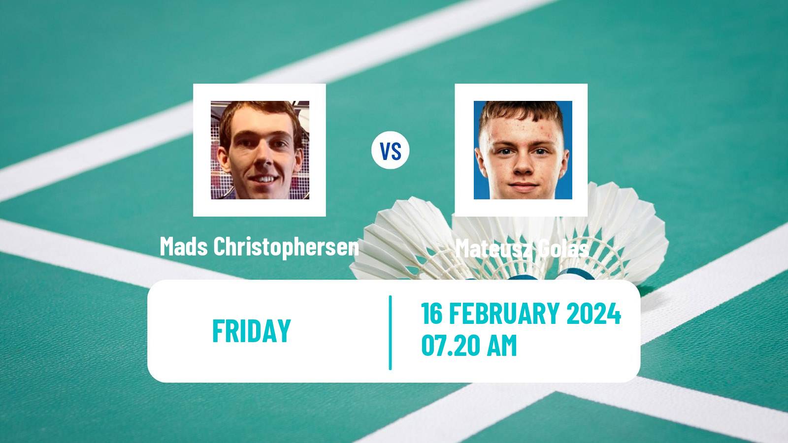 Badminton BWF European Championships Teams Men Mads Christophersen - Mateusz Golas