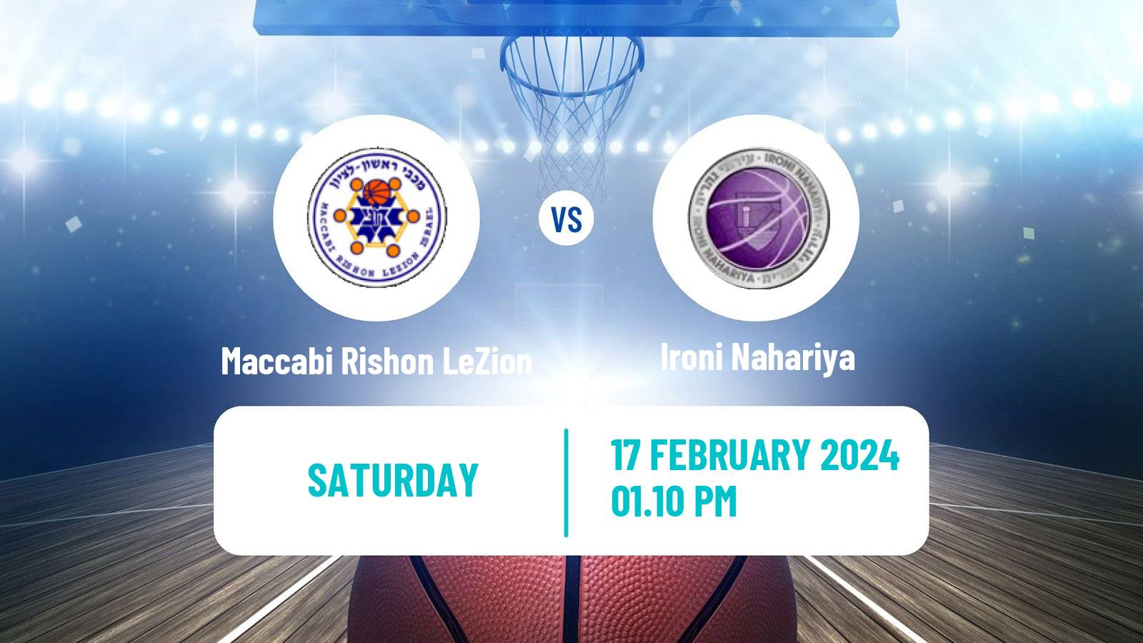 Basketball Israeli Liga Leumit Basketball Maccabi Rishon LeZion - Ironi Nahariya