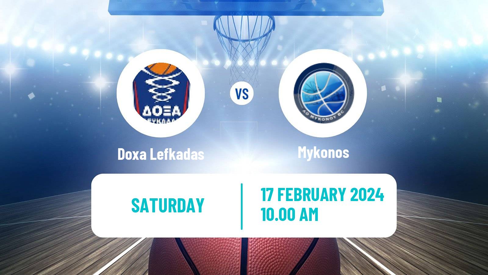 Basketball Greek Elite League Basketball Doxa Lefkadas - Mykonos