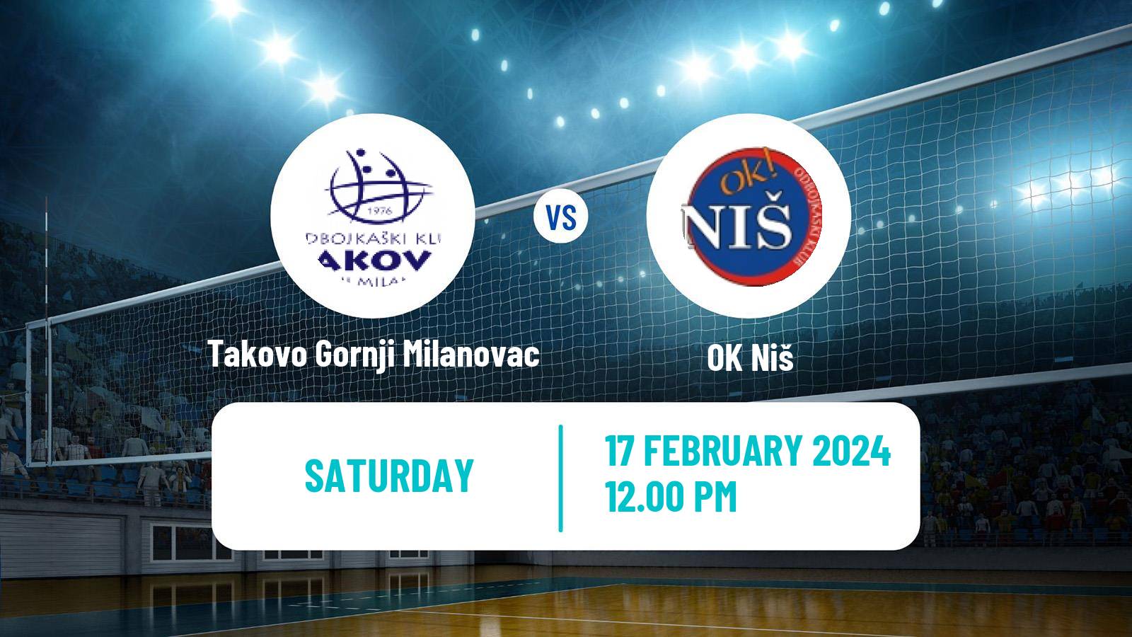 Volleyball Serbian Liga Volleyball Takovo Gornji Milanovac - Niš