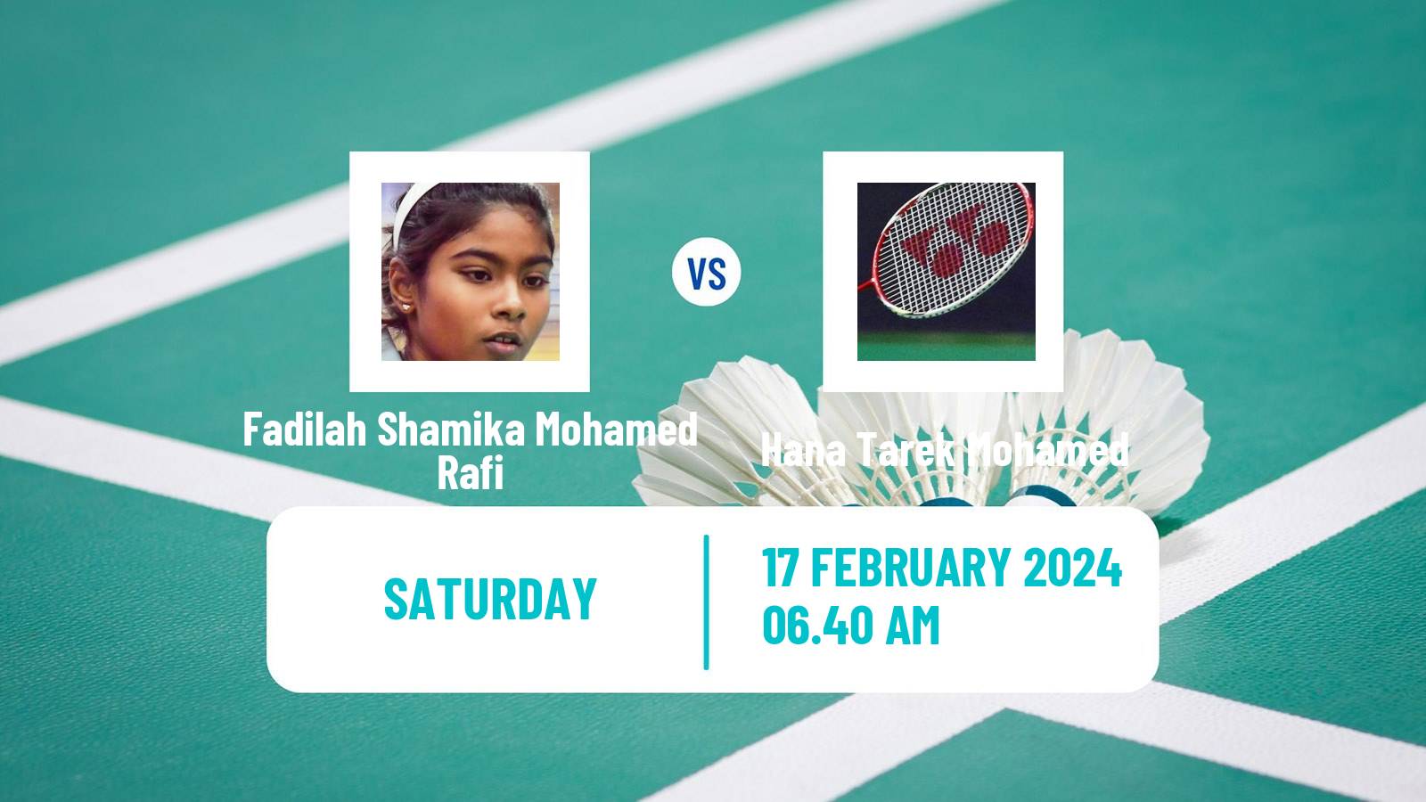 Badminton BWF Africa Championships Women Fadilah Shamika Mohamed Rafi - Hana Tarek Mohamed