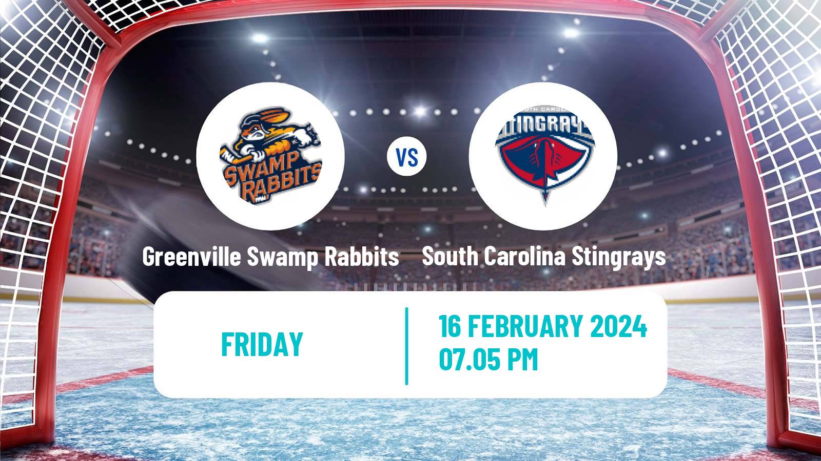 Hockey ECHL Greenville Swamp Rabbits - South Carolina Stingrays