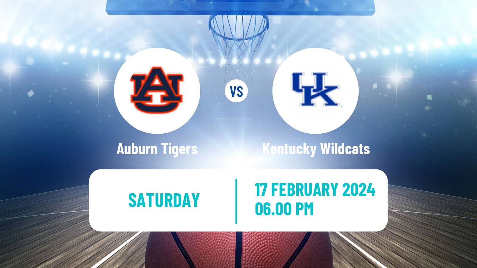 Basketball NCAA College Basketball Auburn Tigers - Kentucky Wildcats