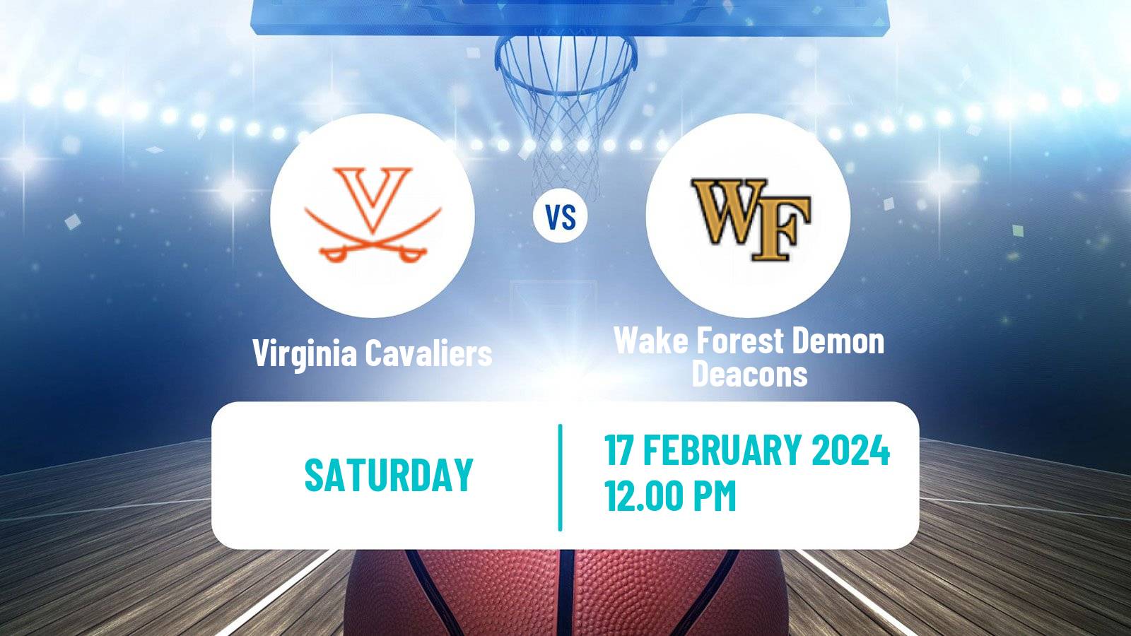 Basketball NCAA College Basketball Virginia Cavaliers - Wake Forest Demon Deacons
