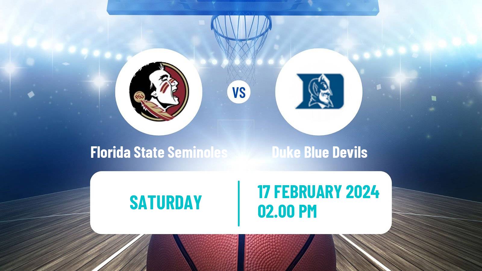 Basketball NCAA College Basketball Florida State Seminoles - Duke Blue Devils