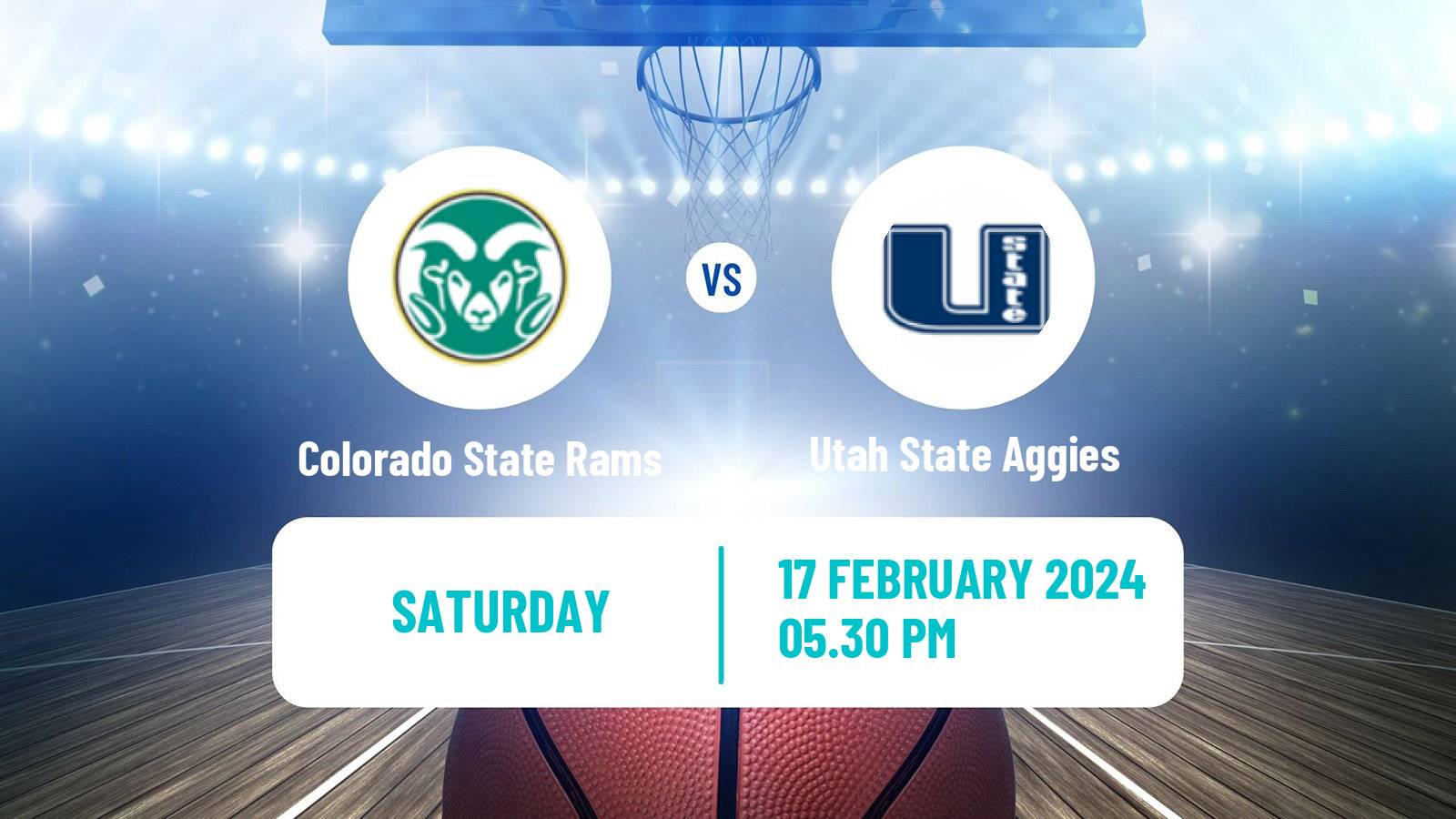 Basketball NCAA College Basketball Colorado State Rams - Utah State Aggies