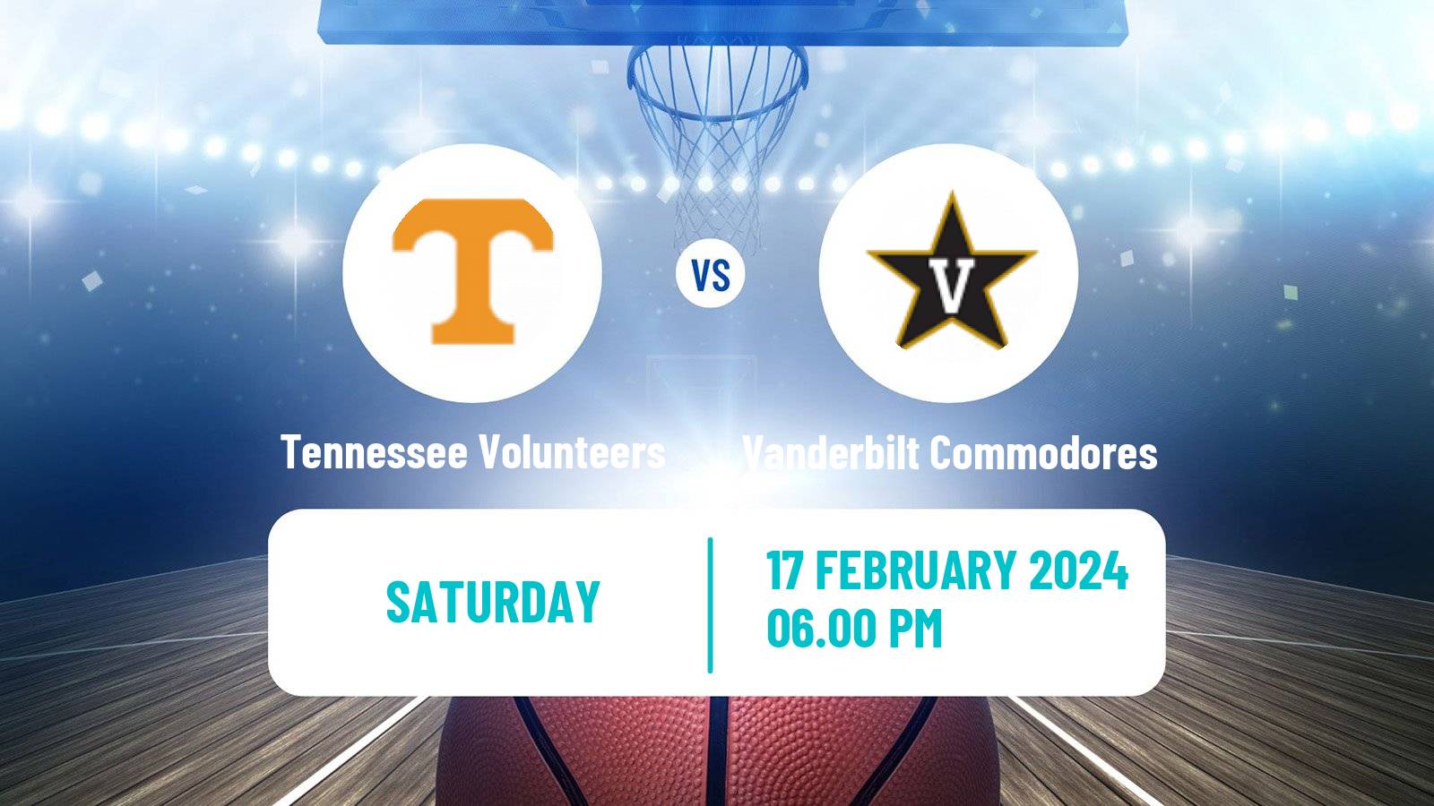 Basketball NCAA College Basketball Tennessee Volunteers - Vanderbilt Commodores