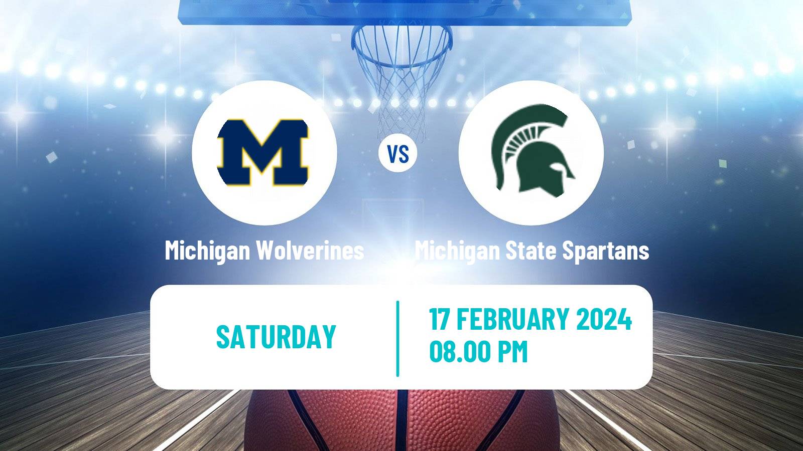 Basketball NCAA College Basketball Michigan Wolverines - Michigan State Spartans