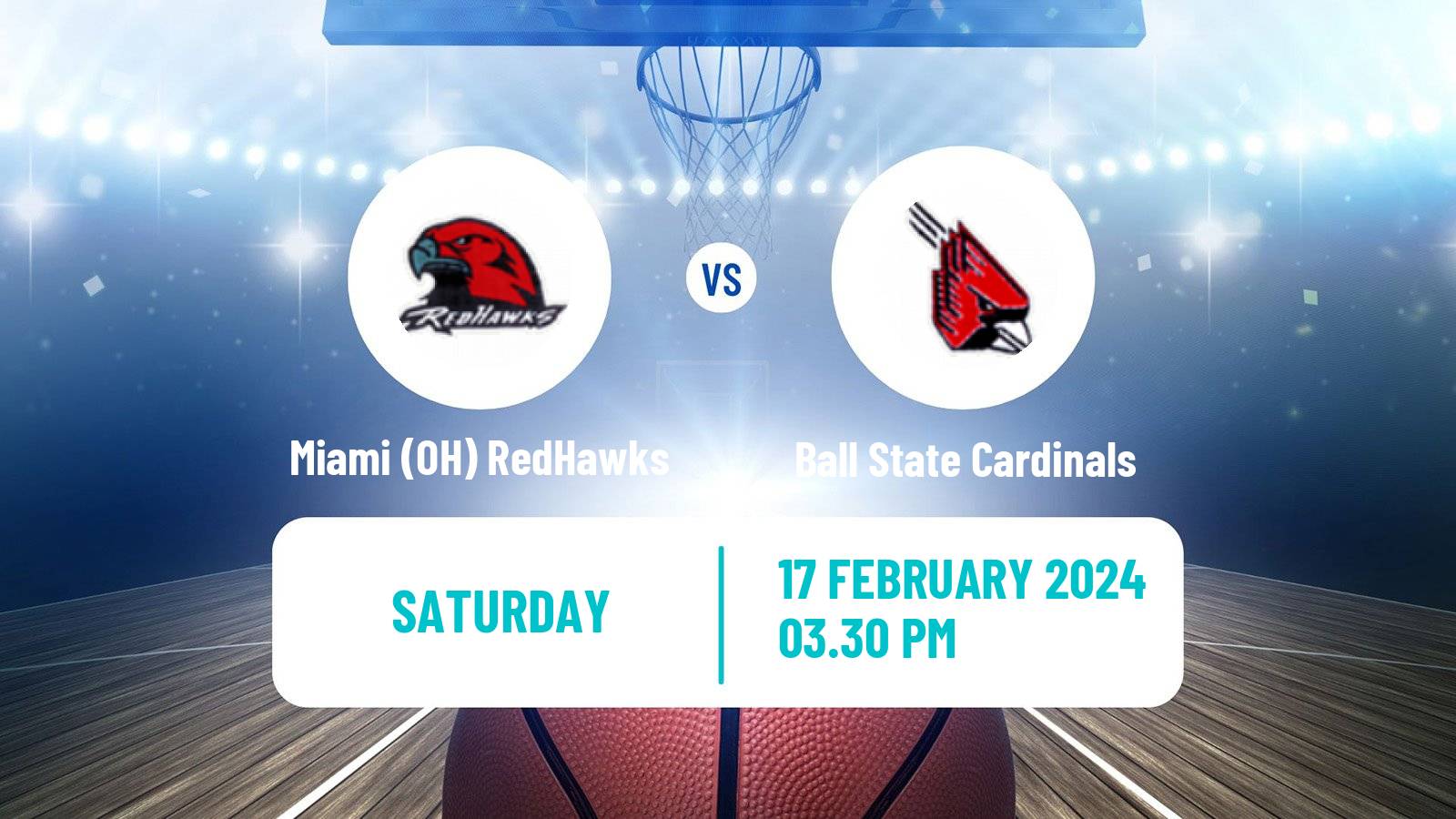 Basketball NCAA College Basketball Miami OH RedHawks - Ball State Cardinals