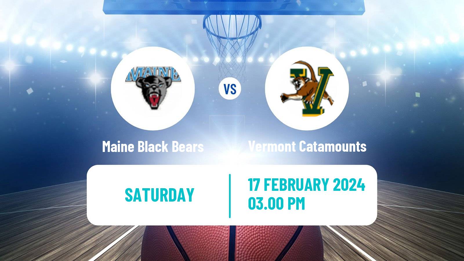 Basketball NCAA College Basketball Maine Black Bears - Vermont Catamounts