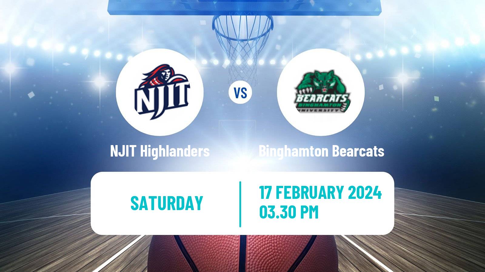 Basketball NCAA College Basketball NJIT Highlanders - Binghamton Bearcats