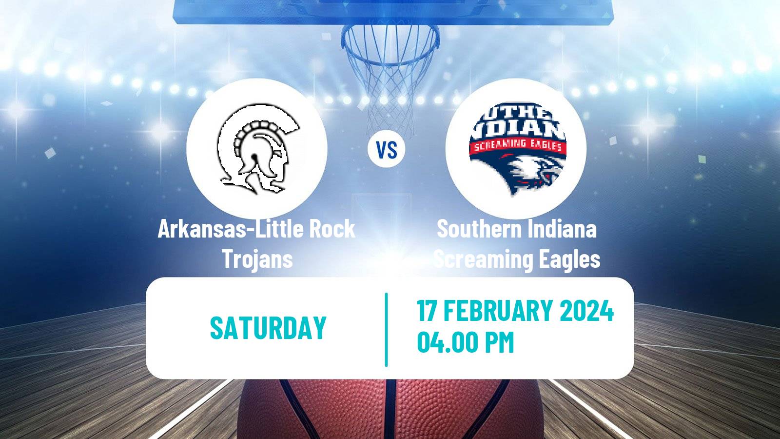 Basketball NCAA College Basketball Arkansas-Little Rock Trojans - Southern Indiana Screaming Eagles