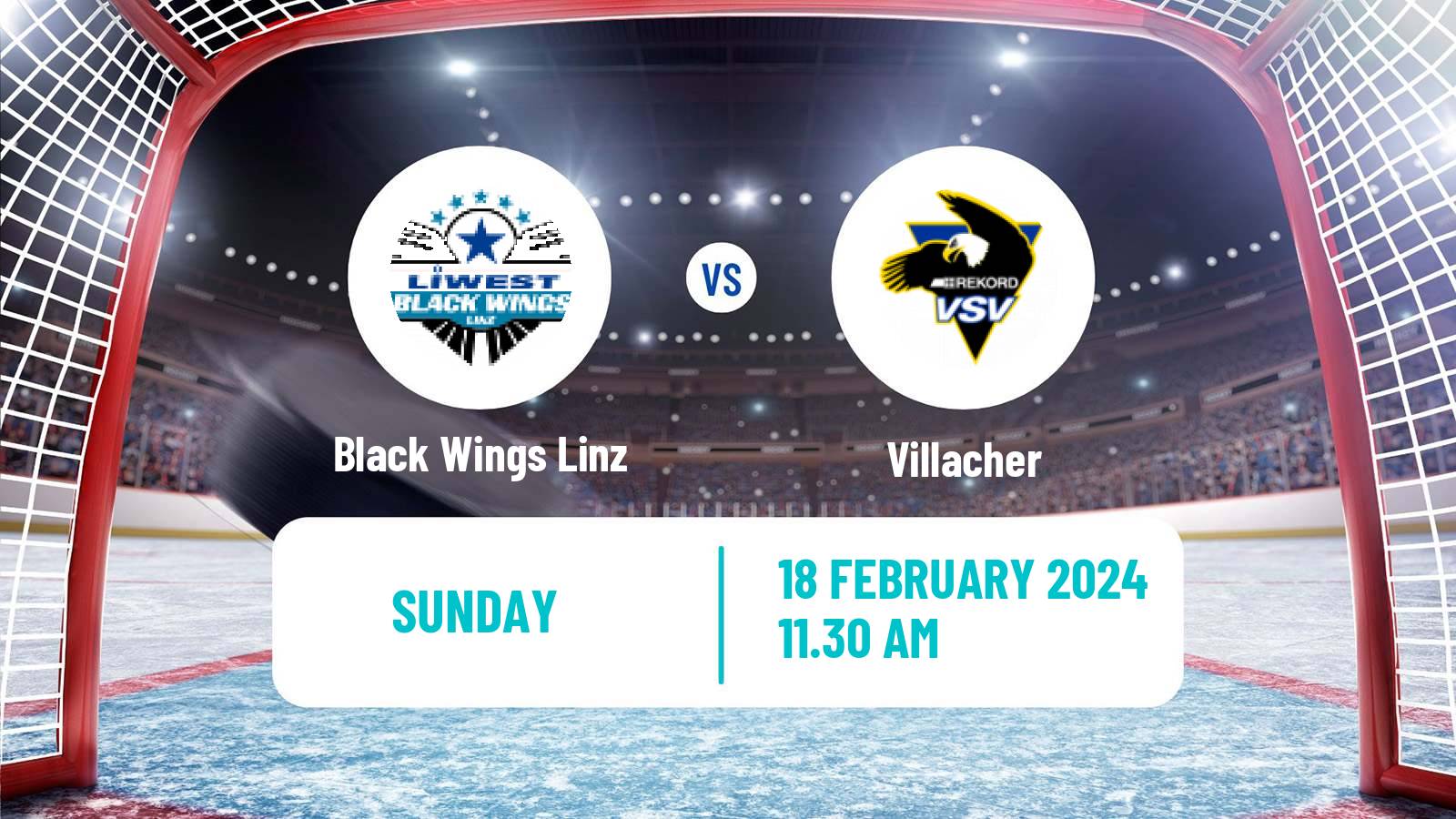 Hockey Austrian Ice Hockey League Black Wings Linz - Villacher