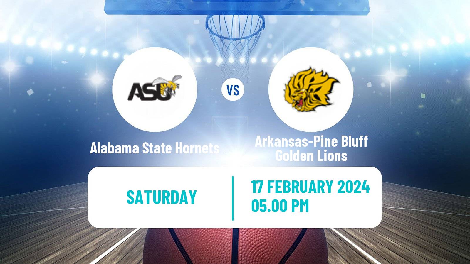 Basketball NCAA College Basketball Alabama State Hornets - Arkansas-Pine Bluff Golden Lions