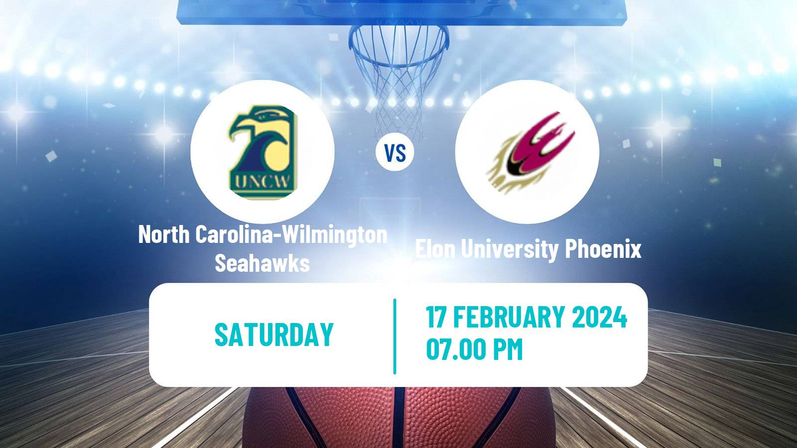 Basketball NCAA College Basketball North Carolina-Wilmington Seahawks - Elon University Phoenix