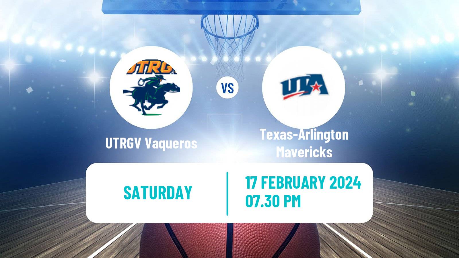 Basketball NCAA College Basketball UTRGV Vaqueros - Texas-Arlington Mavericks