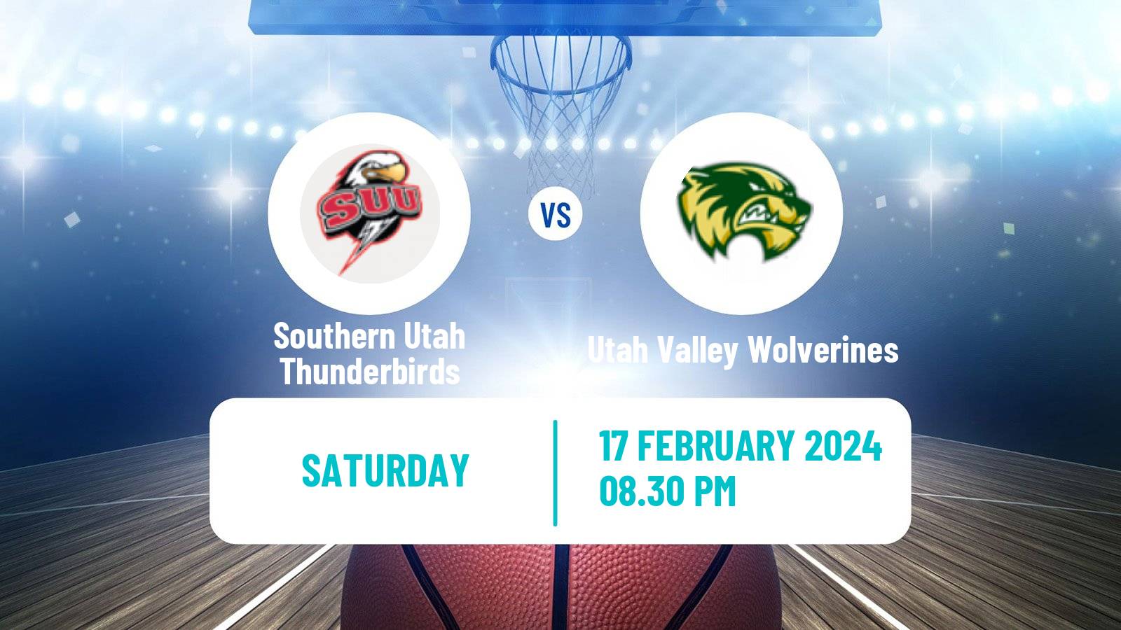 Basketball NCAA College Basketball Southern Utah Thunderbirds - Utah Valley Wolverines