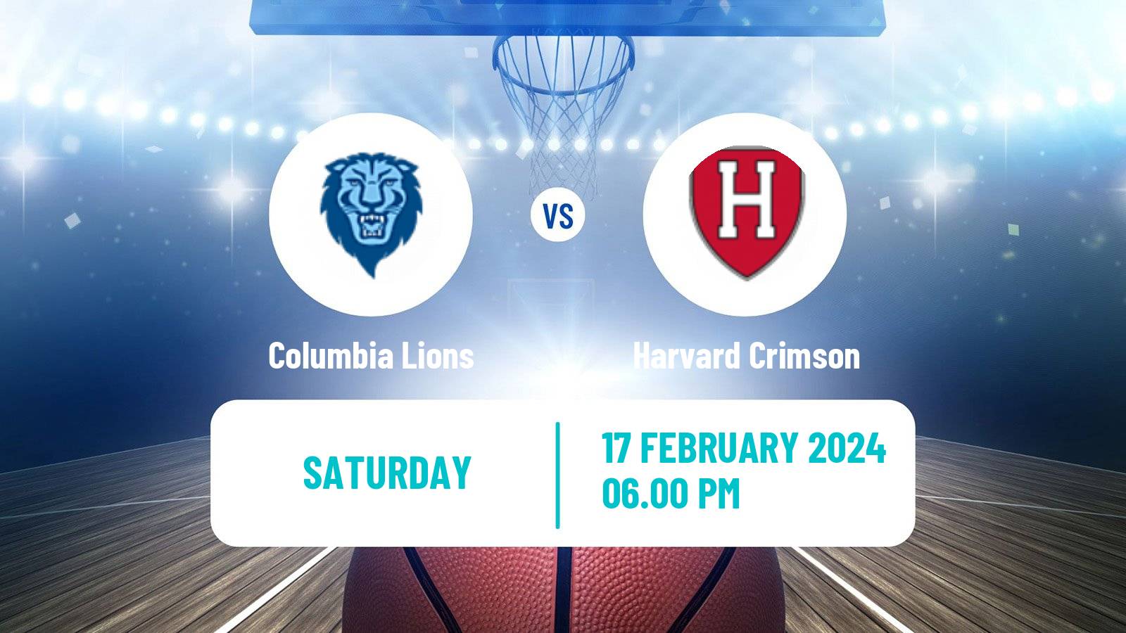 Basketball NCAA College Basketball Columbia Lions - Harvard Crimson