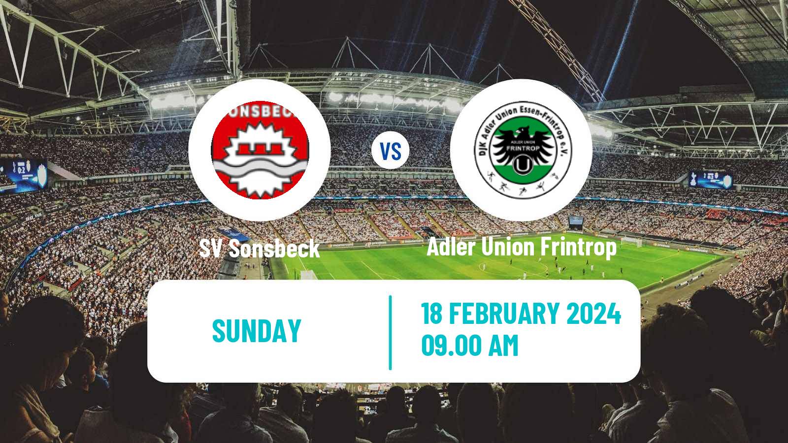Soccer German Oberliga Niederrhein Sonsbeck - Adler Union Frintrop