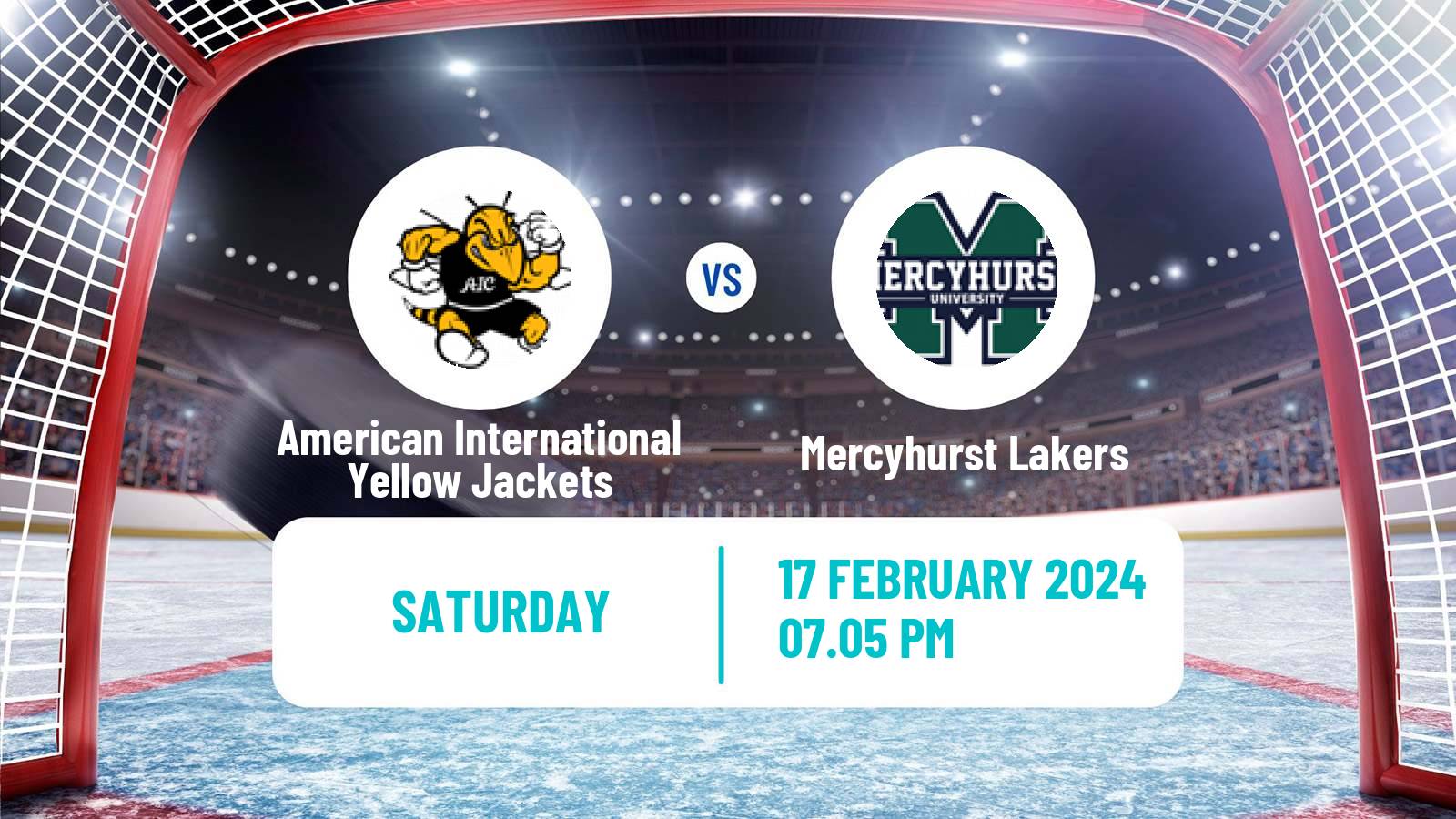 Hockey NCAA Hockey American International Yellow Jackets - Mercyhurst Lakers