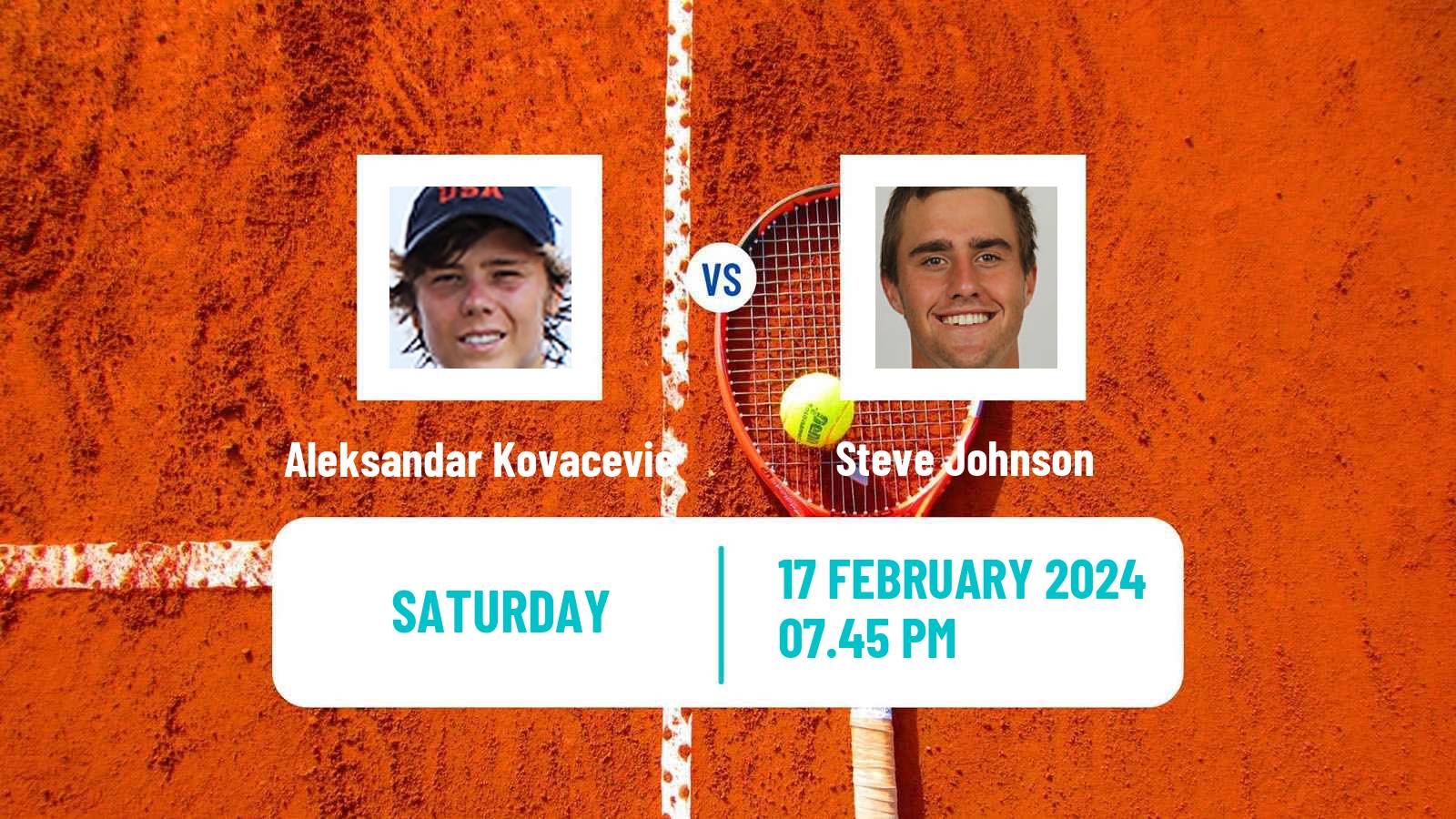 Tennis ATP Los Cabos Aleksandar Kovacevic - Steve Johnson