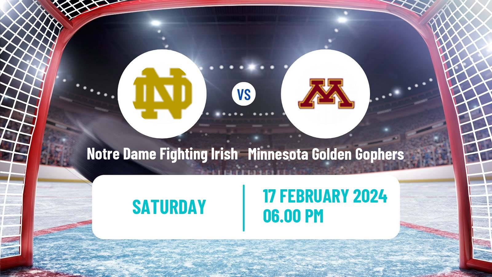 Hockey NCAA Hockey Notre Dame Fighting Irish - Minnesota Golden Gophers
