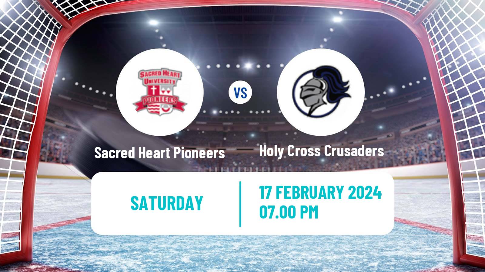 Hockey NCAA Hockey Sacred Heart Pioneers - Holy Cross Crusaders