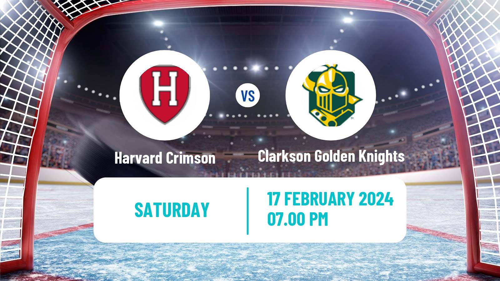 Hockey NCAA Hockey Harvard Crimson - Clarkson Golden Knights