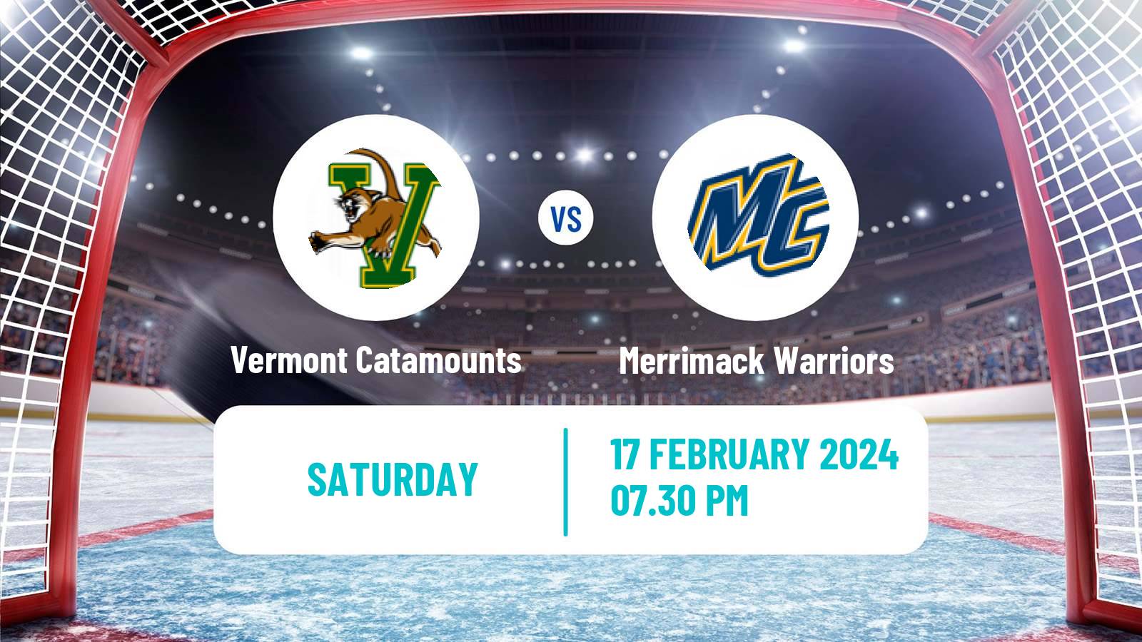 Hockey NCAA Hockey Vermont Catamounts - Merrimack Warriors