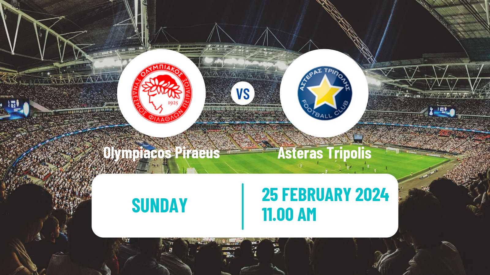 Soccer Greek Super League Olympiacos Piraeus - Asteras Tripolis