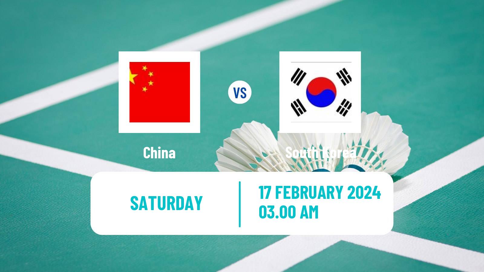Badminton Asia Championships Teams Teams Men China - South Korea