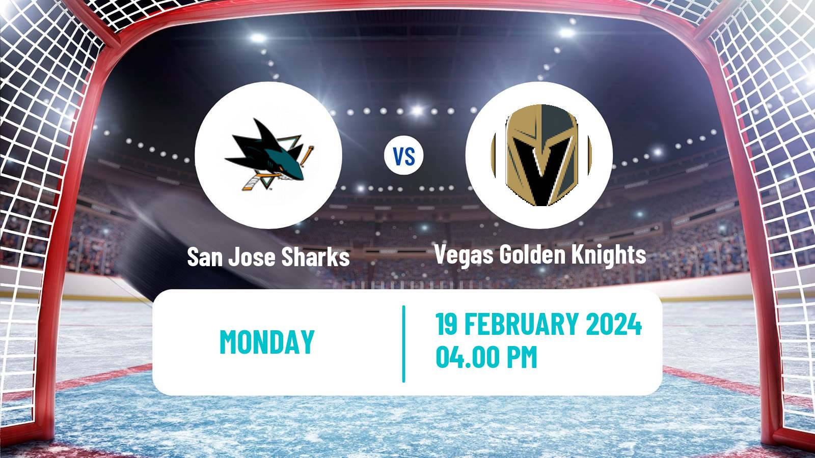 Hockey NHL San Jose Sharks - Vegas Golden Knights