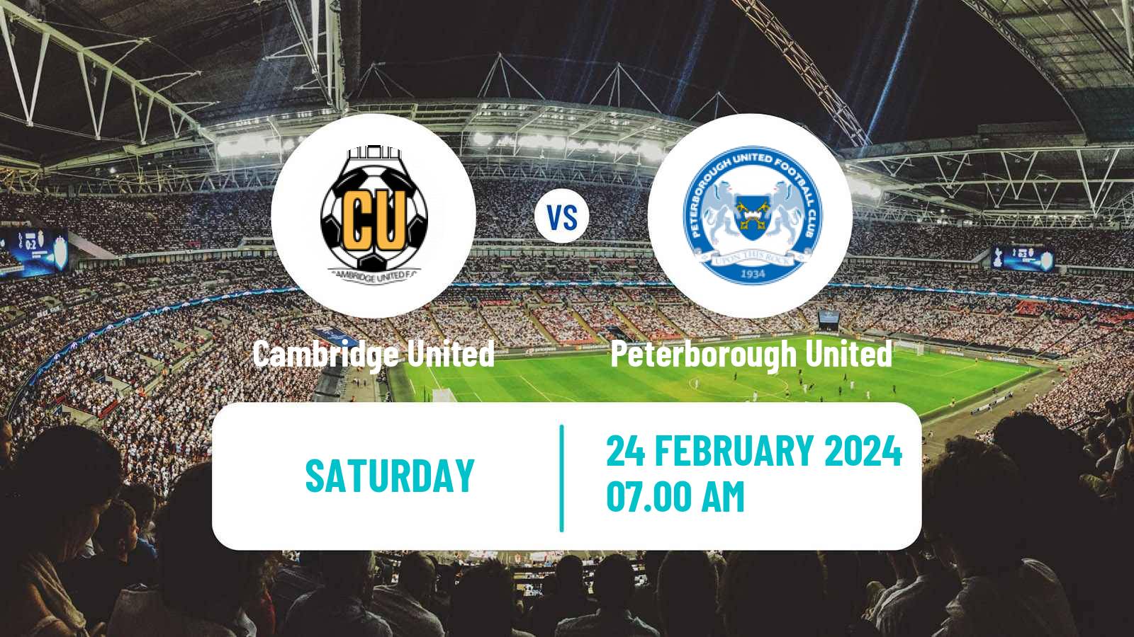 Soccer English League One Cambridge United - Peterborough United
