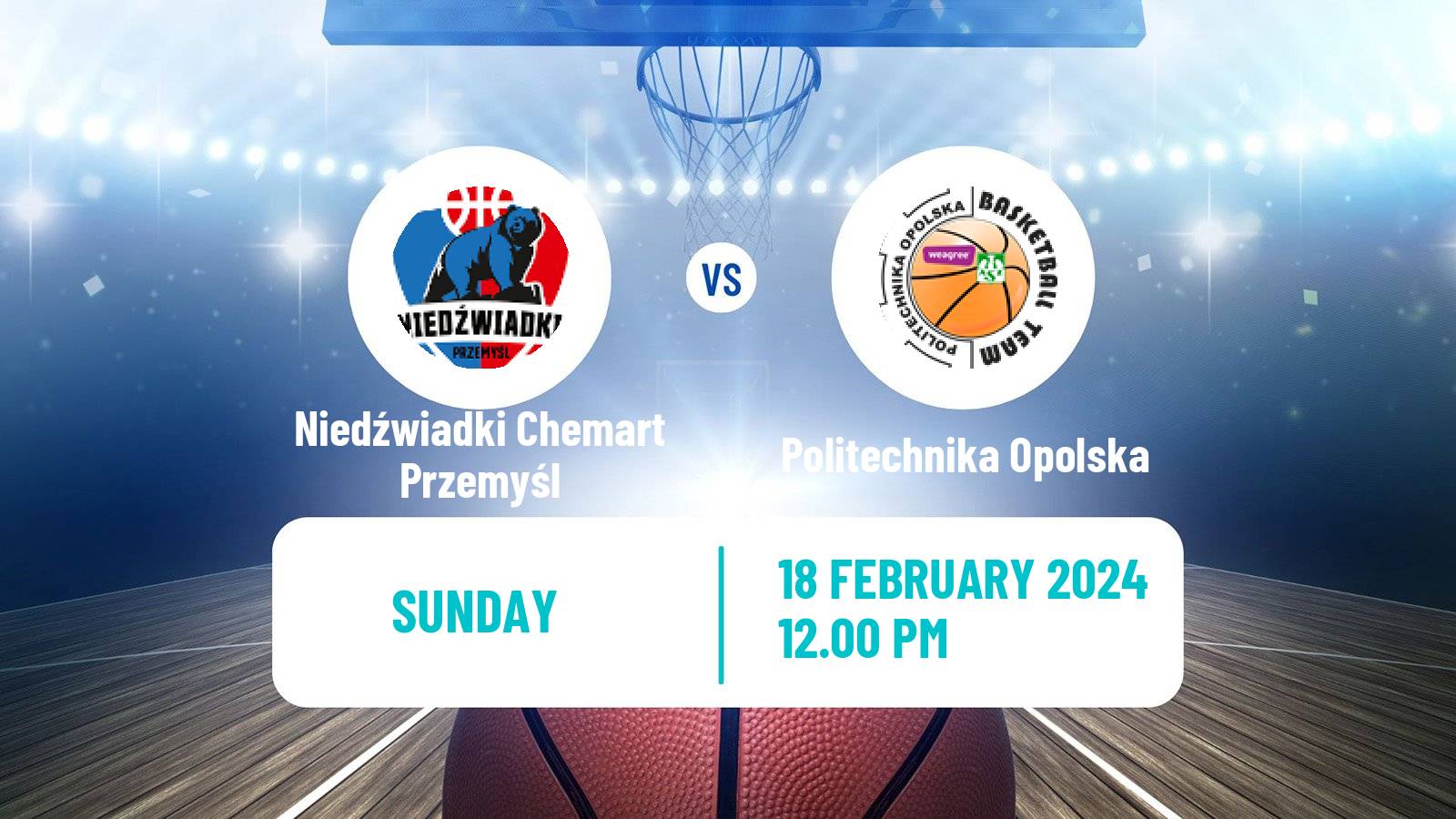 Basketball Polish 1 Liga Basketball Niedźwiadki Chemart Przemyśl - Politechnika Opolska