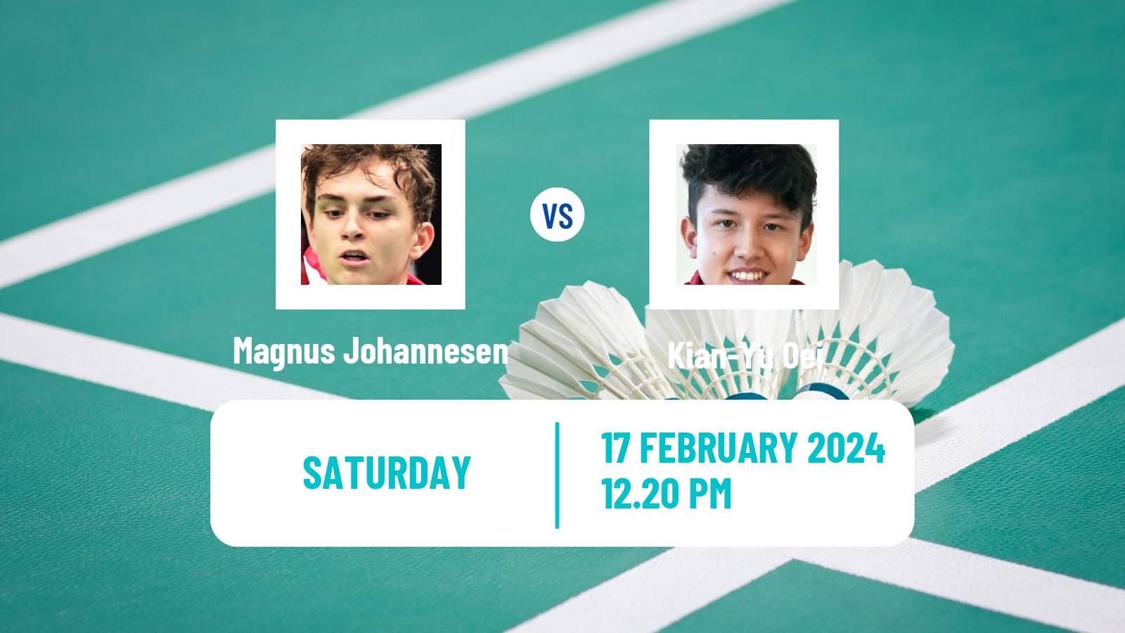 Badminton BWF European Championships Teams Men Magnus Johannesen - Kian-Yu Oei