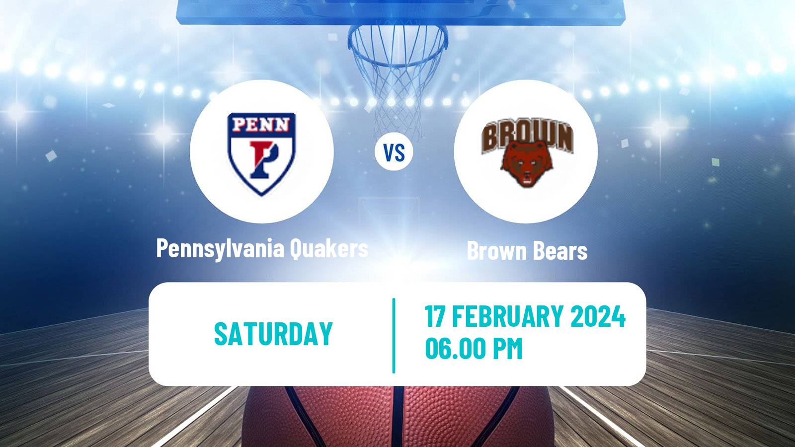 Basketball NCAA College Basketball Pennsylvania Quakers - Brown Bears