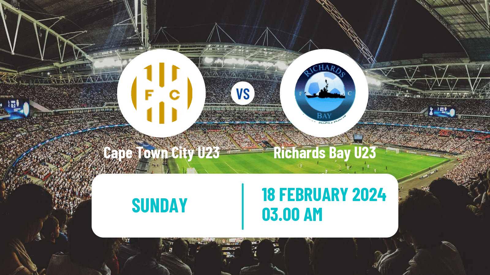 Soccer South African Diski Challenge Cape Town City U23 - Richards Bay U23