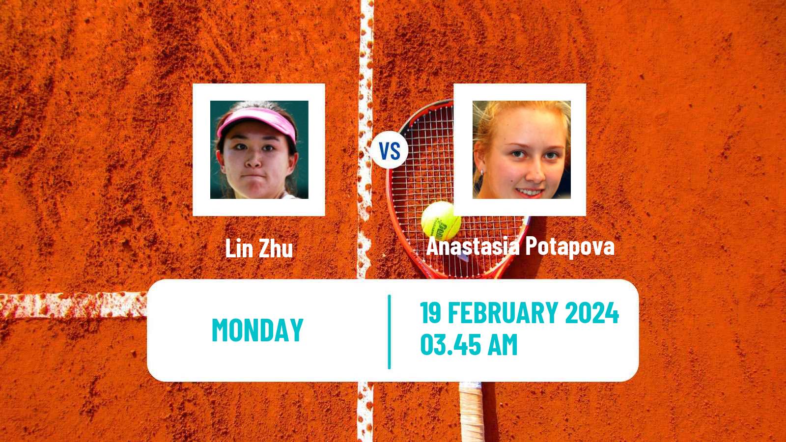 Tennis WTA Dubai Lin Zhu - Anastasia Potapova