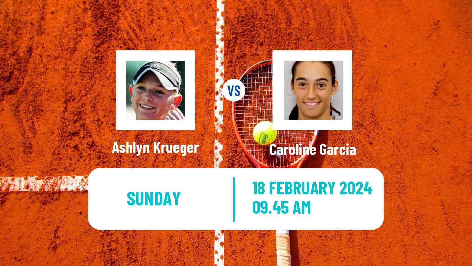 Tennis WTA Dubai Ashlyn Krueger - Caroline Garcia